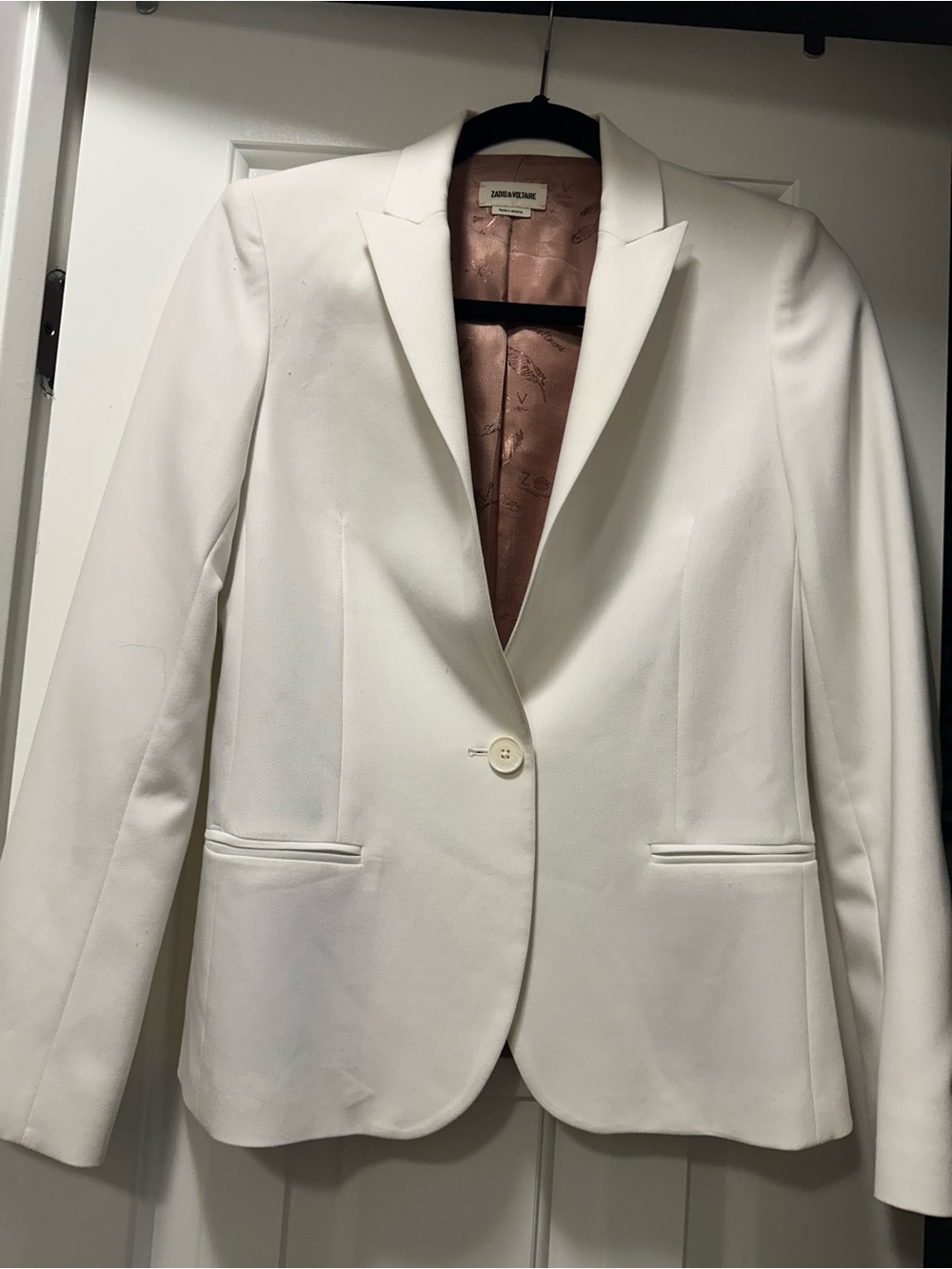 Zadig & Voltaire White Single-Button Tailored Blazer